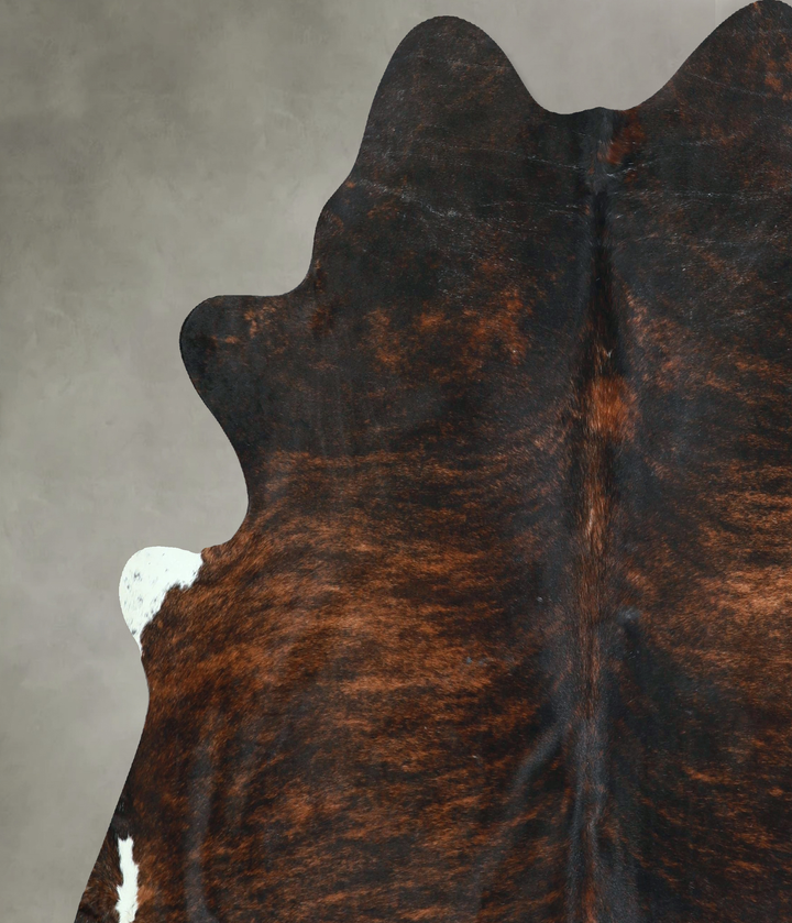 Dark Brindle X-Large Brazilian Cowhide Rug 7'1"H x 6'11"W #A48588 by Hudson Hides