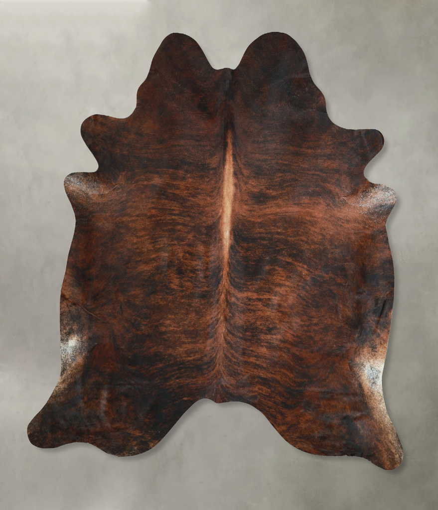 Dark Brindle X-Large Brazilian Cowhide Rug 7'1"H x 6'9"W #A48590 by Hudson Hides