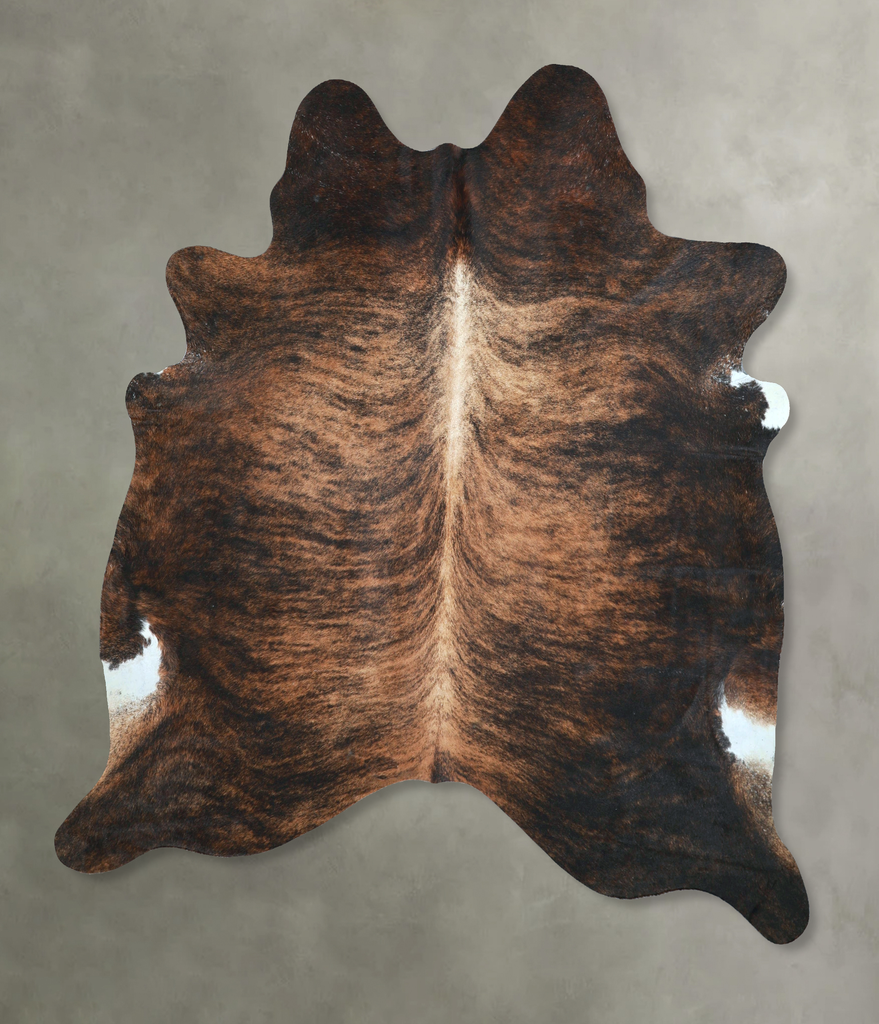 Dark Brindle X-Large Brazilian Cowhide Rug 6'11"H x 6'4"W #A48597 by Hudson Hides