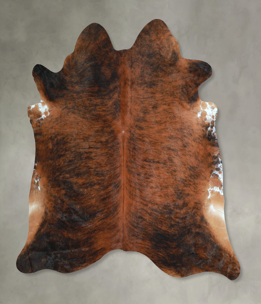 Dark Brindle X-Large Brazilian Cowhide Rug 6'8"H x 6'4"W #A48598 by Hudson Hides