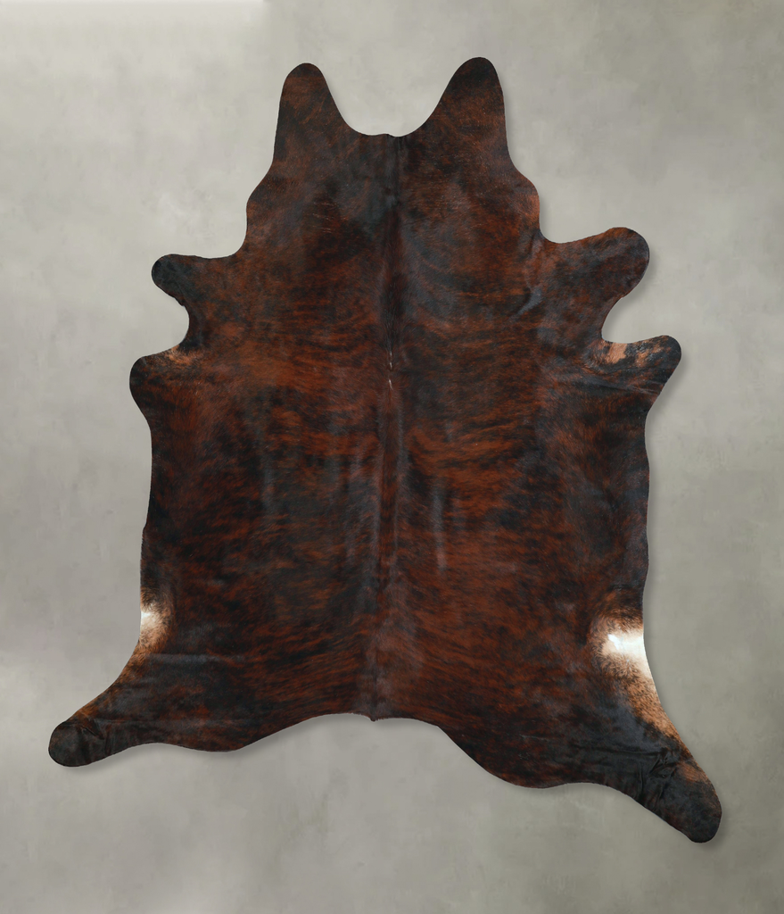 Dark Brindle XX-Large Brazilian Cowhide Rug 8'0"H x 6'11"W #A48602 by Hudson Hides