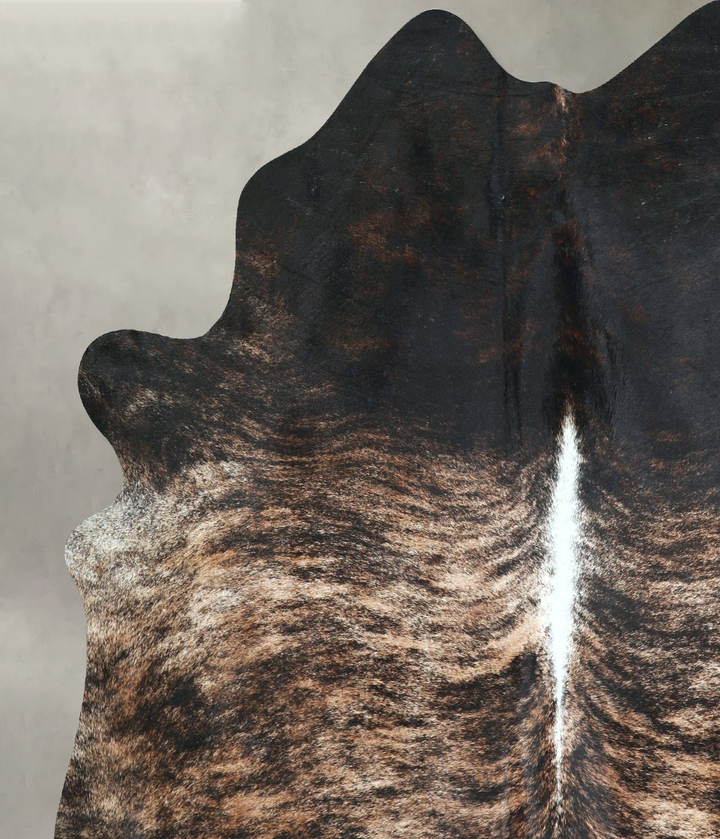 Dark Brindle X-Large Brazilian Cowhide Rug 7'2"H x 6'5"W #A48604 by Hudson Hides
