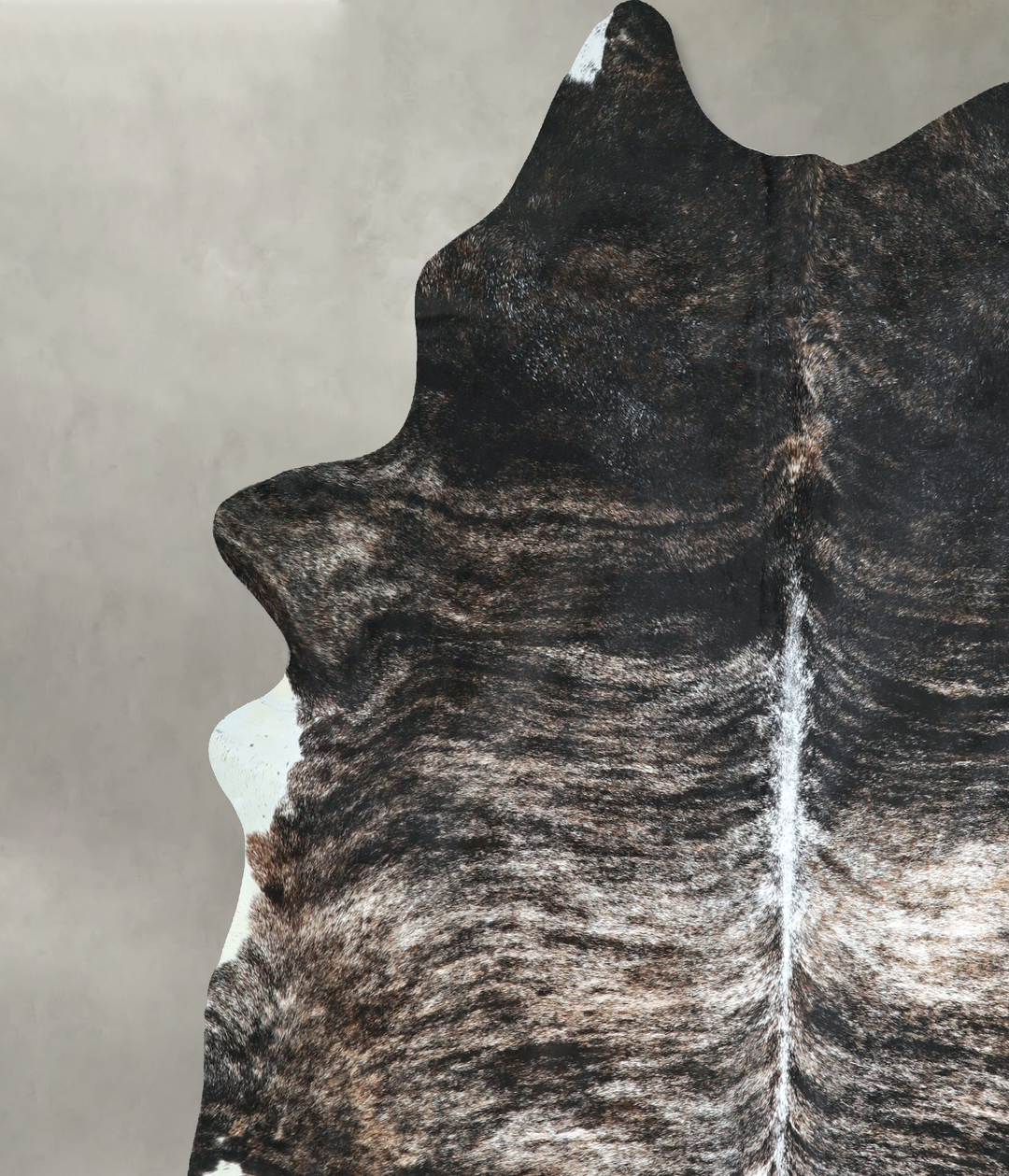 Dark Brindle XX-Large Brazilian Cowhide Rug 8'8"H x 7'6"W #A48605 by H
