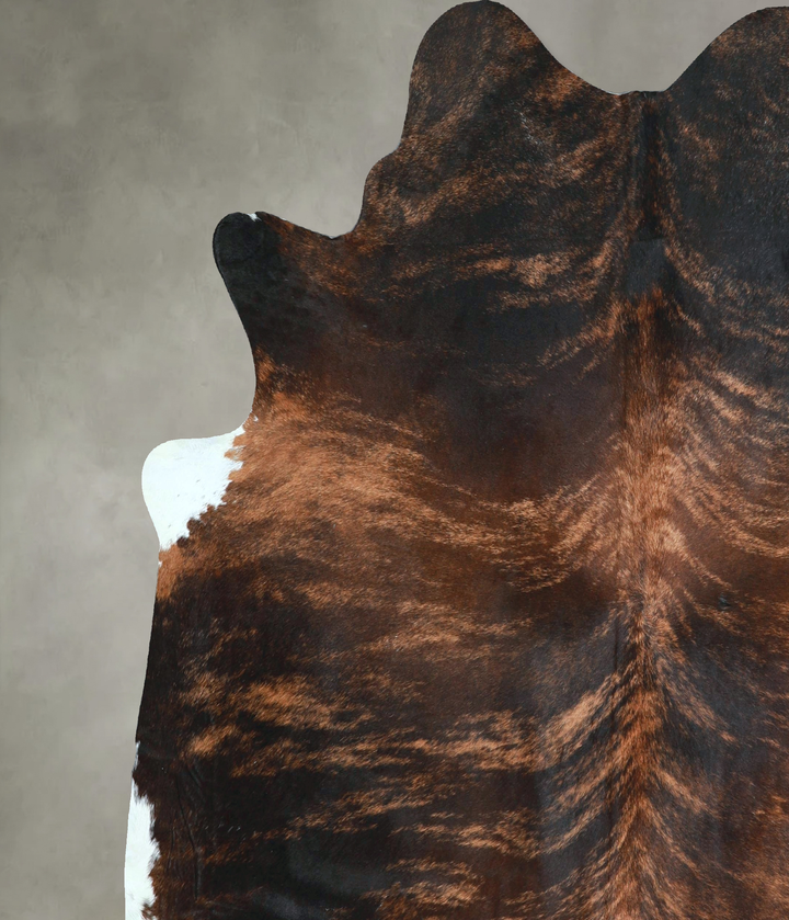 Dark Brindle X-Large Brazilian Cowhide Rug 7'4"H x 6'8"W #A48606 by Hudson Hides