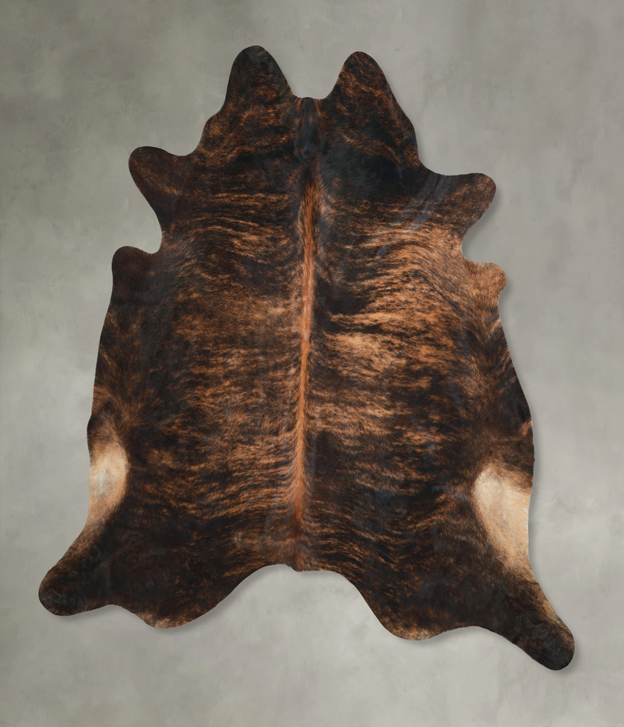 Dark Brindle XX-Large Brazilian Cowhide Rug 7'2"H x 7'3"W #A48608 by Hudson Hides
