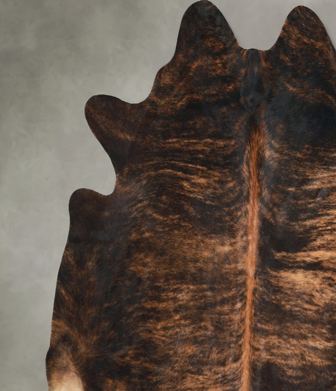 Dark Brindle XX-Large Brazilian Cowhide Rug 7'2"H x 7'3"W #A48608 by H