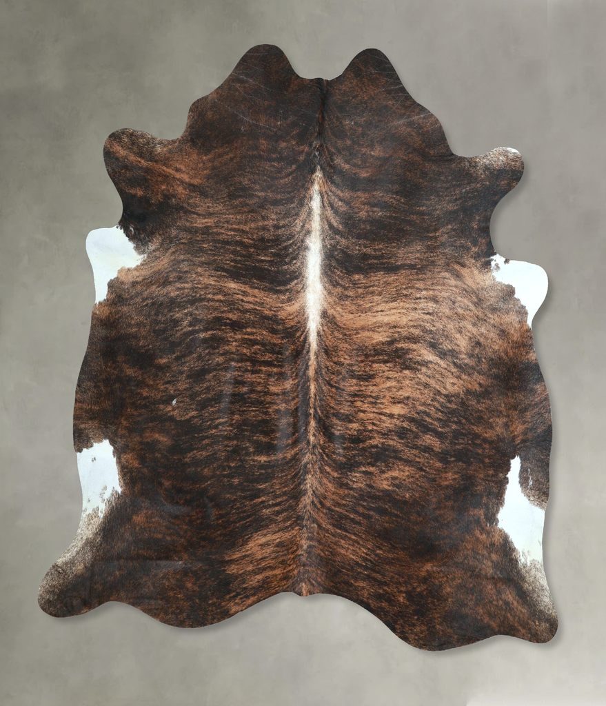 Dark Brindle X-Large Brazilian Cowhide Rug 6'6"H x 6'2"W #A48609 by Hudson Hides
