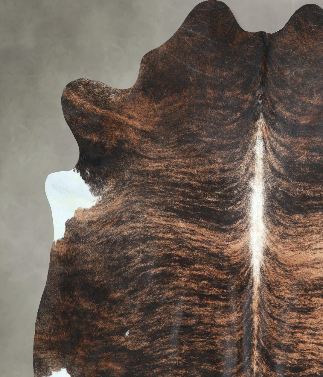 Dark Brindle X-Large Brazilian Cowhide Rug 6'6"H x 6'2"W #A48609 by Hu