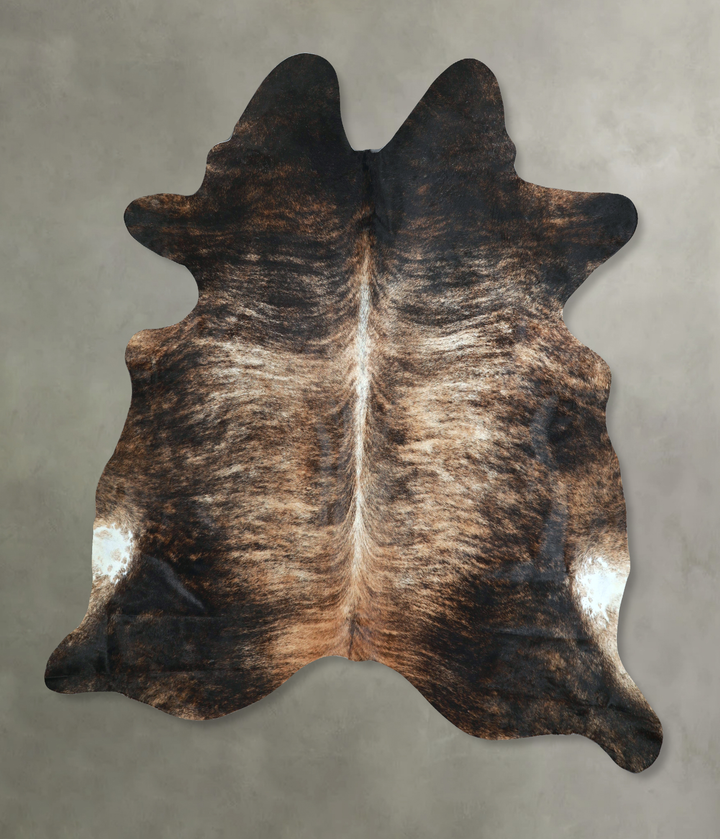 Dark Brindle XX-Large Brazilian Cowhide Rug 8'1"H x 7'6"W #A48616 by Hudson Hides