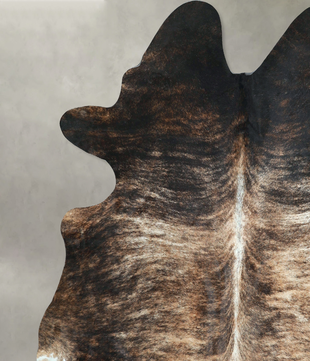 Dark Brindle XX-Large Brazilian Cowhide Rug 8'1"H x 7'6"W #A48616 by H
