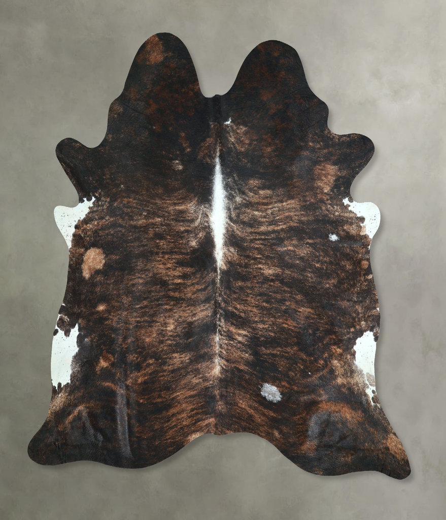 Dark Brindle XX-Large Brazilian Cowhide Rug 7'5"H x 7'0"W #A48617 by Hudson Hides