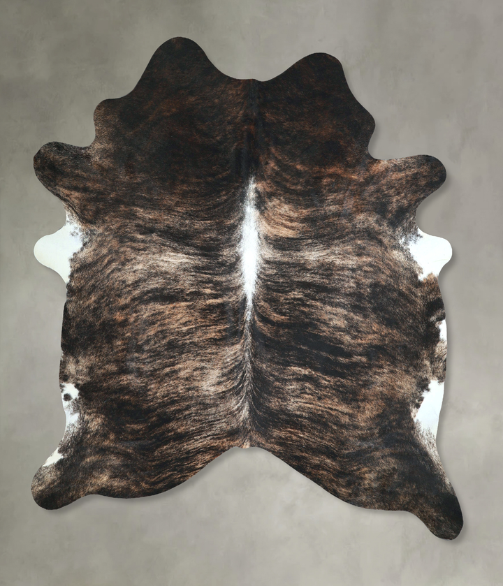 Dark Brindle X-Large Brazilian Cowhide Rug 7'7"H x 6'2"W #A48618 by Hudson Hides