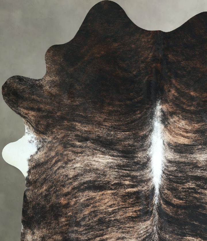 Dark Brindle X-Large Brazilian Cowhide Rug 7'7"H x 6'2"W #A48618 by Hudson Hides