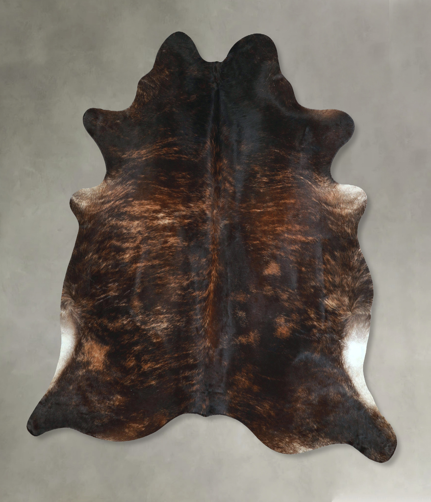 Dark Brindle X-Large Brazilian Cowhide Rug 7'5"H x 6'8"W #A48620 by Hudson Hides