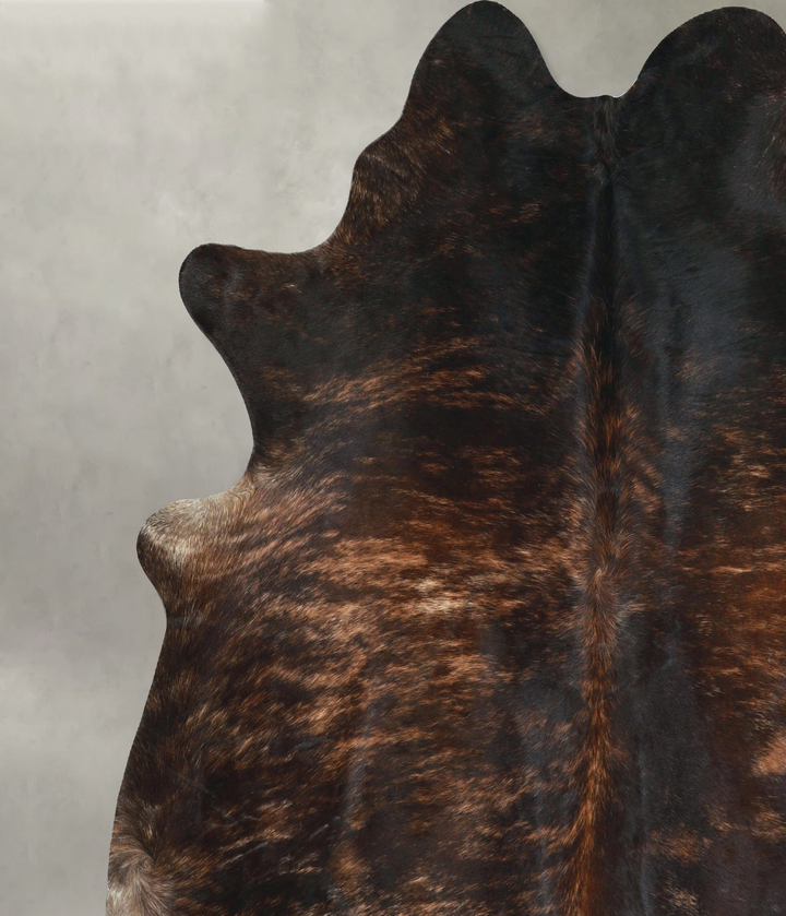 Dark Brindle X-Large Brazilian Cowhide Rug 7'5"H x 6'8"W #A48620 by Hudson Hides