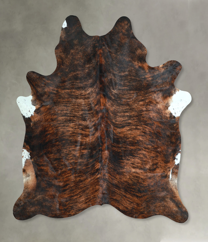 Dark Brindle X-Large Brazilian Cowhide Rug 7'3"H x 6'1"W #A48627 by Hudson Hides