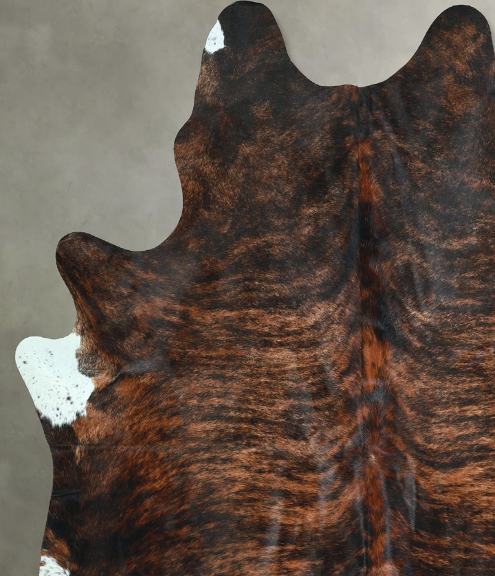 Dark Brindle X-Large Brazilian Cowhide Rug 7'3"H x 6'1"W #A48627 by Hudson Hides
