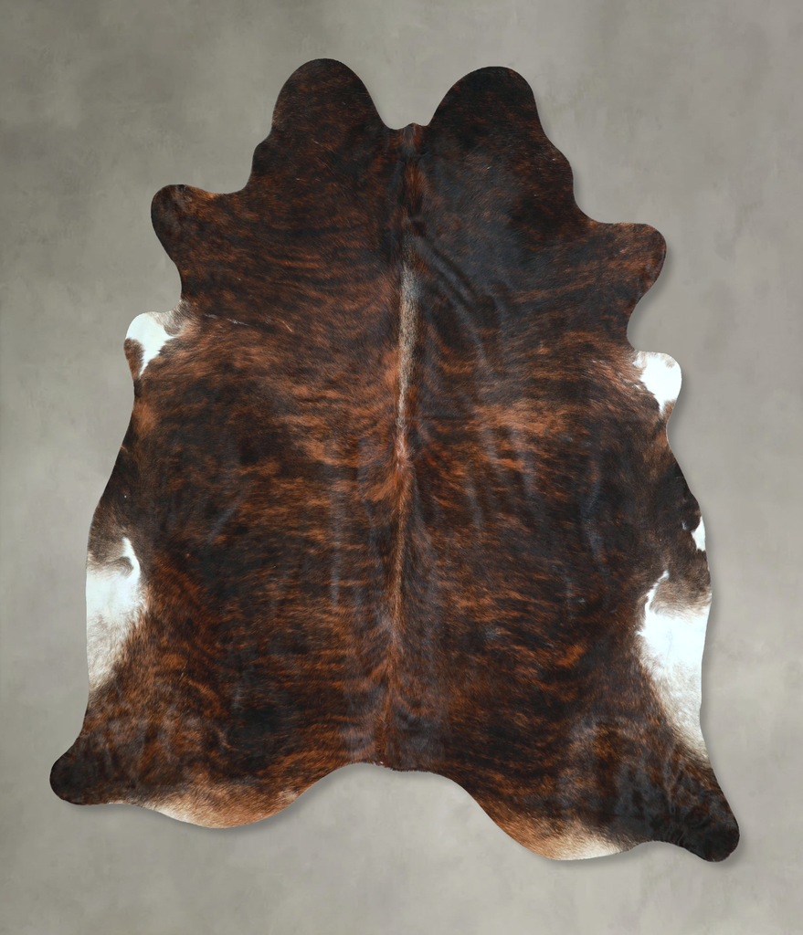 Dark Brindle XX-Large Brazilian Cowhide Rug 7'7"H x 7'4"W #A48630 by Hudson Hides