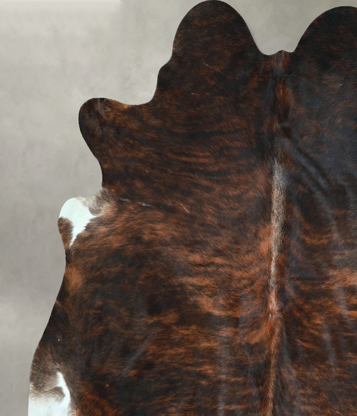 Dark Brindle XX-Large Brazilian Cowhide Rug 7'7"H x 7'4"W #A48630 by Hudson Hides