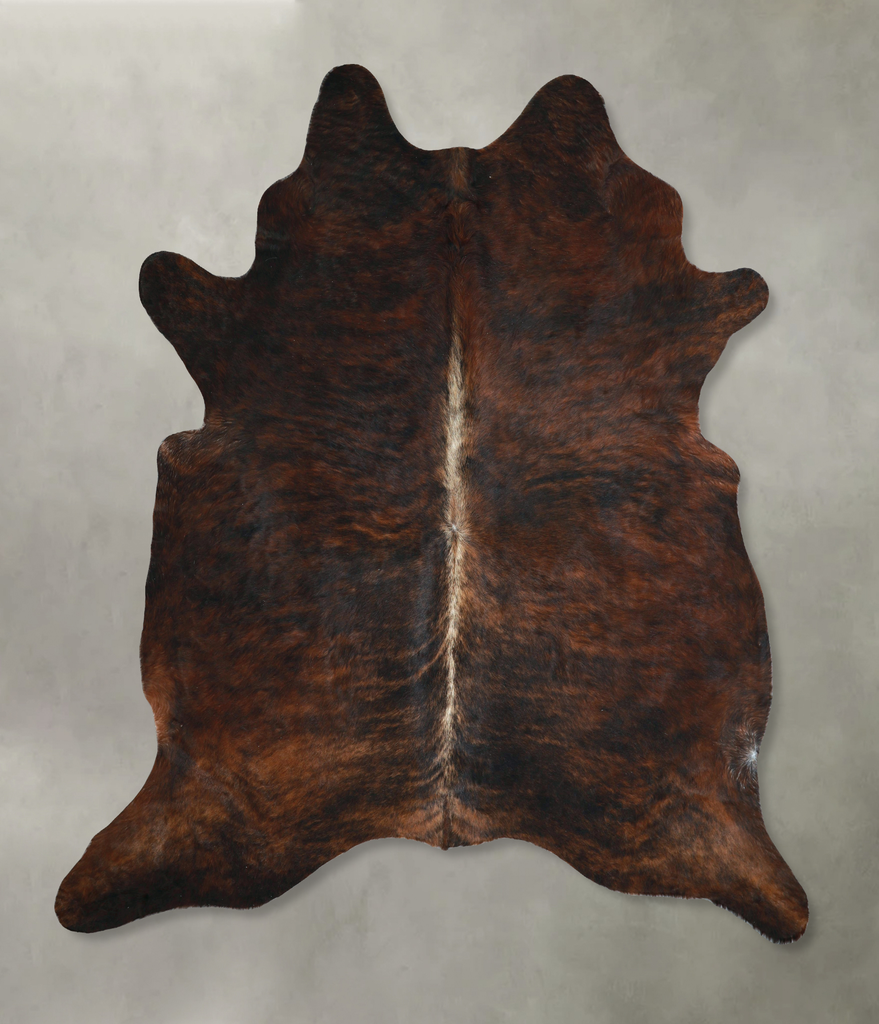 Dark Brindle XX-Large Brazilian Cowhide Rug 8'1"H x 7'2"W #A48631 by Hudson Hides