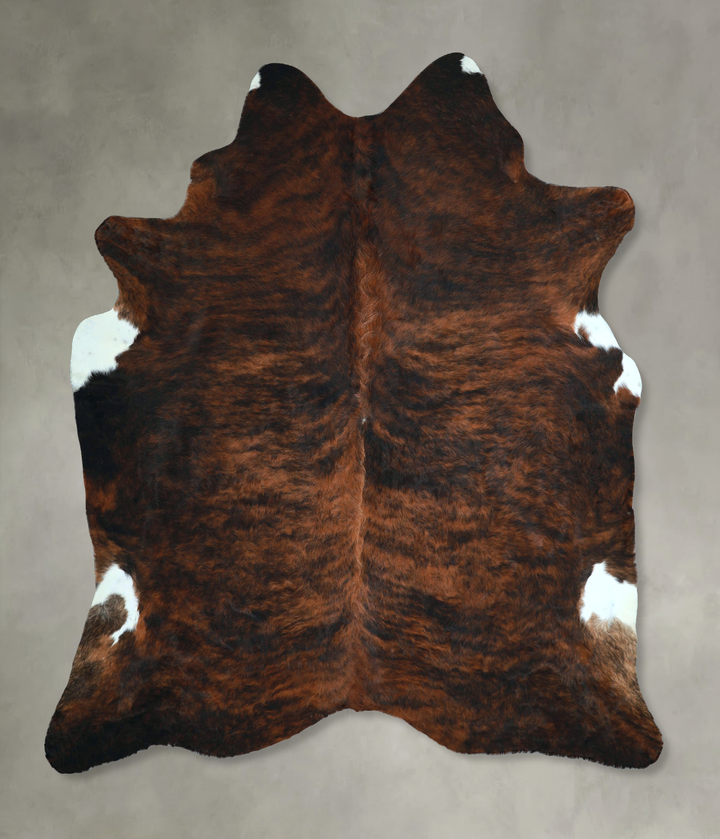 Dark Brindle XX-Large Brazilian Cowhide Rug 8'1"H x 7'3"W #A48632 by Hudson Hides