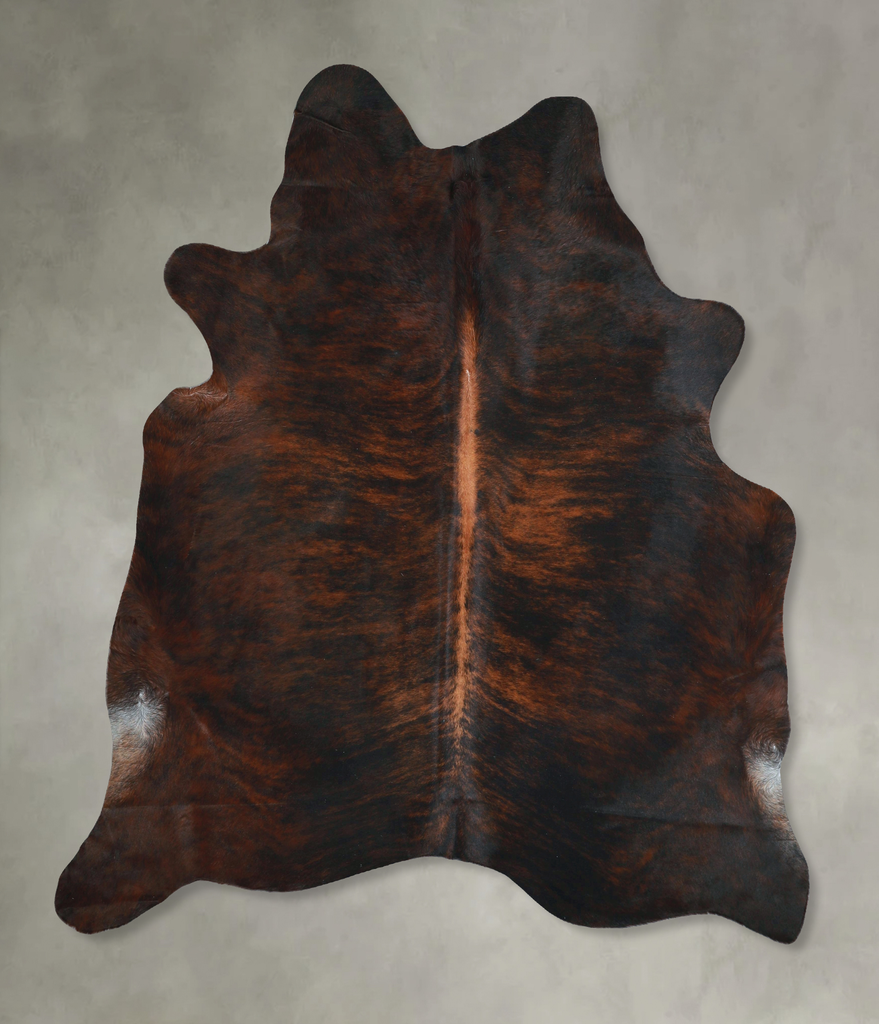 Dark Brindle X-Large Brazilian Cowhide Rug 7'1"H x 6'2"W #A48633 by Hudson Hides