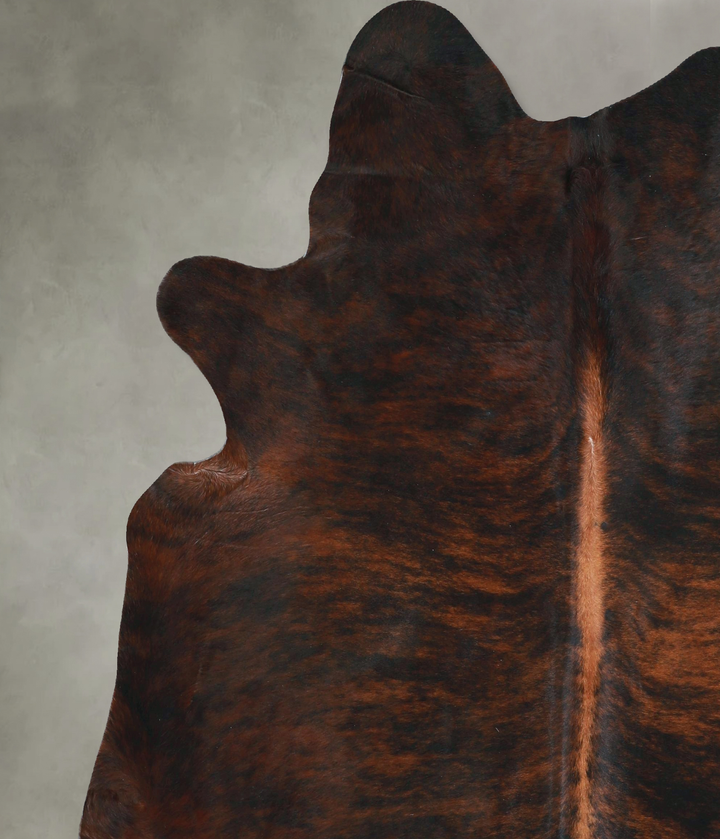 Dark Brindle X-Large Brazilian Cowhide Rug 7'1"H x 6'2"W #A48633 by Hudson Hides