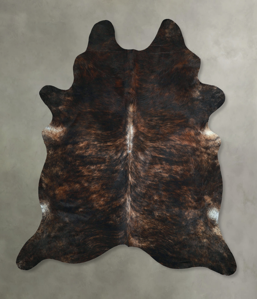 Dark Brindle XX-Large Brazilian Cowhide Rug 9'0"H x 7'8"W #A48634 by Hudson Hides