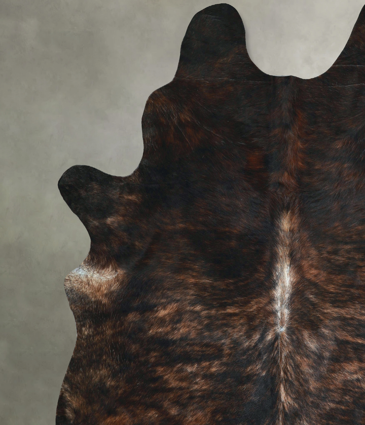 Dark Brindle XX-Large Brazilian Cowhide Rug 9'0"H x 7'8"W #A48634 by Hudson Hides