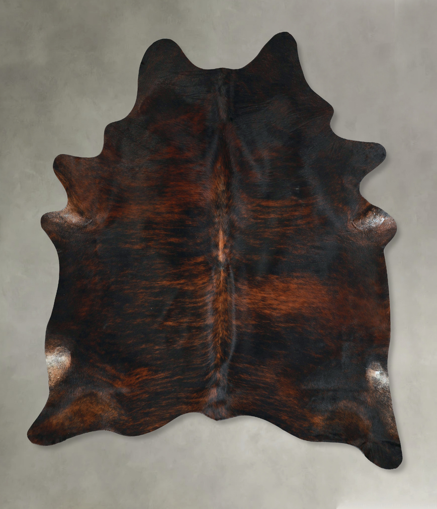 Dark Brindle X-Large Brazilian Cowhide Rug 7'11"H x 6'1"W #A48635 by Hudson Hides