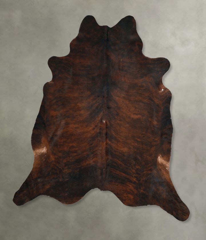 Dark Brindle XX-Large Brazilian Cowhide Rug 8'1"H x 8'0"W #A48637 by Hudson Hides