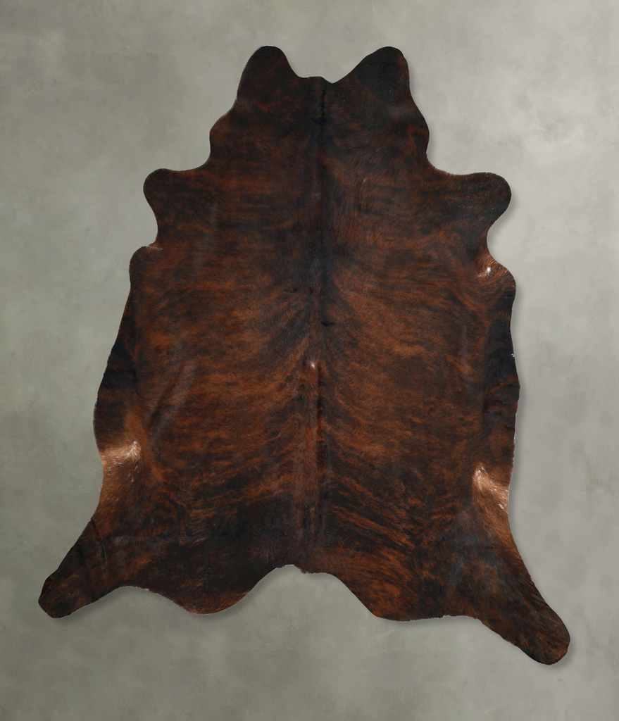 Dark Brindle XX-Large Brazilian Cowhide Rug 8'1"H x 8'0"W #A48637 by Hudson Hides