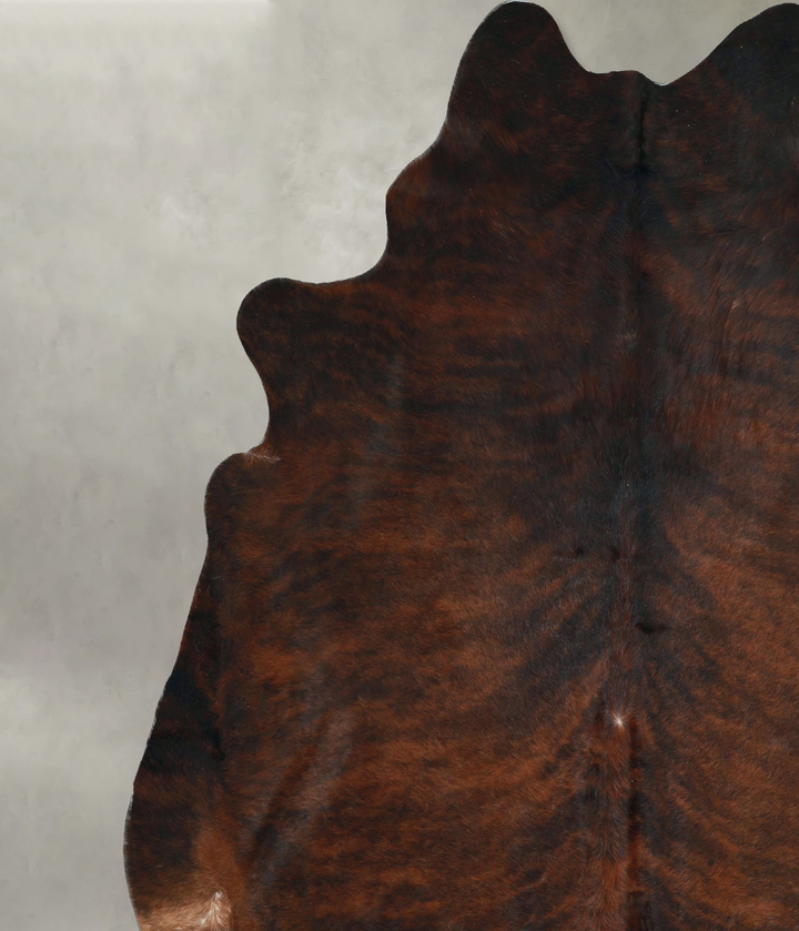 Dark Brindle XX-Large Brazilian Cowhide Rug 8'1"H x 8'0"W #A48637 by Hudson Hides