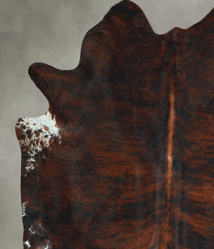 Dark Brindle XX-Large Brazilian Cowhide Rug 7'5"H x 6'9"W #A48639 by Hudson Hides