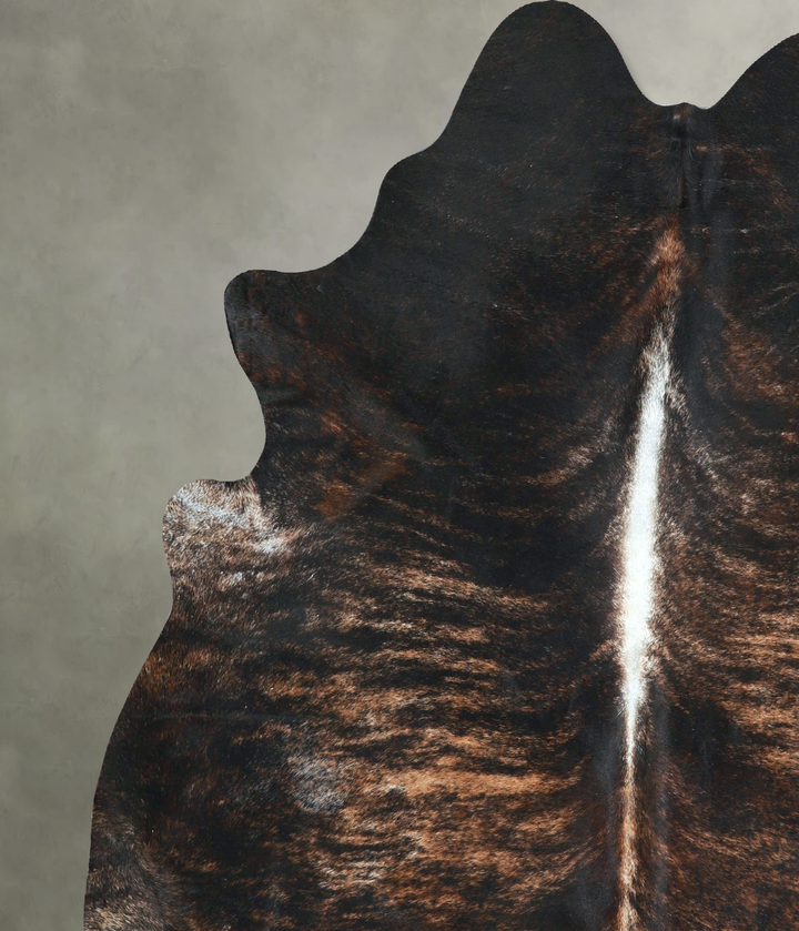 Dark Brindle X-Large Brazilian Cowhide Rug 7'4"H x 6'6"W #A48641 by Hudson Hides