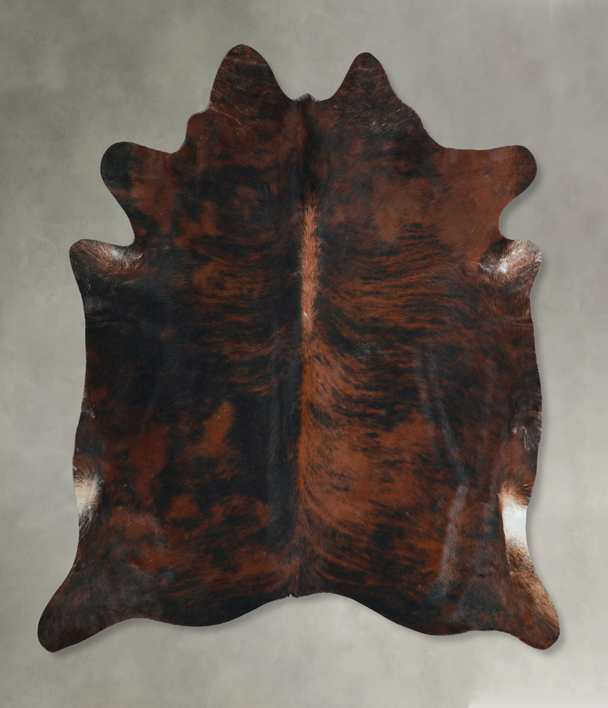 Dark Brindle XX-Large Brazilian Cowhide Rug 7'4"H x 7'2"W #A48644 by Hudson Hides