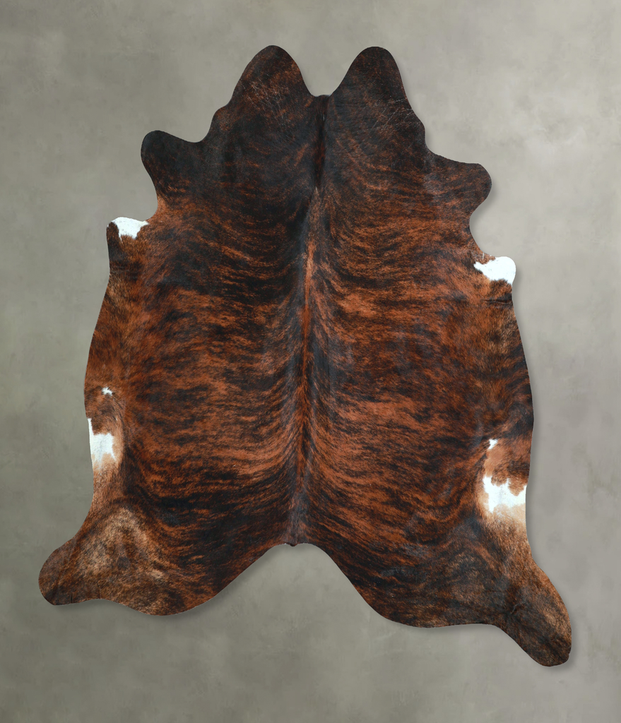 Dark Brindle XX-Large Brazilian Cowhide Rug 7'4"H x 7'4"W #A48645 by Hudson Hides