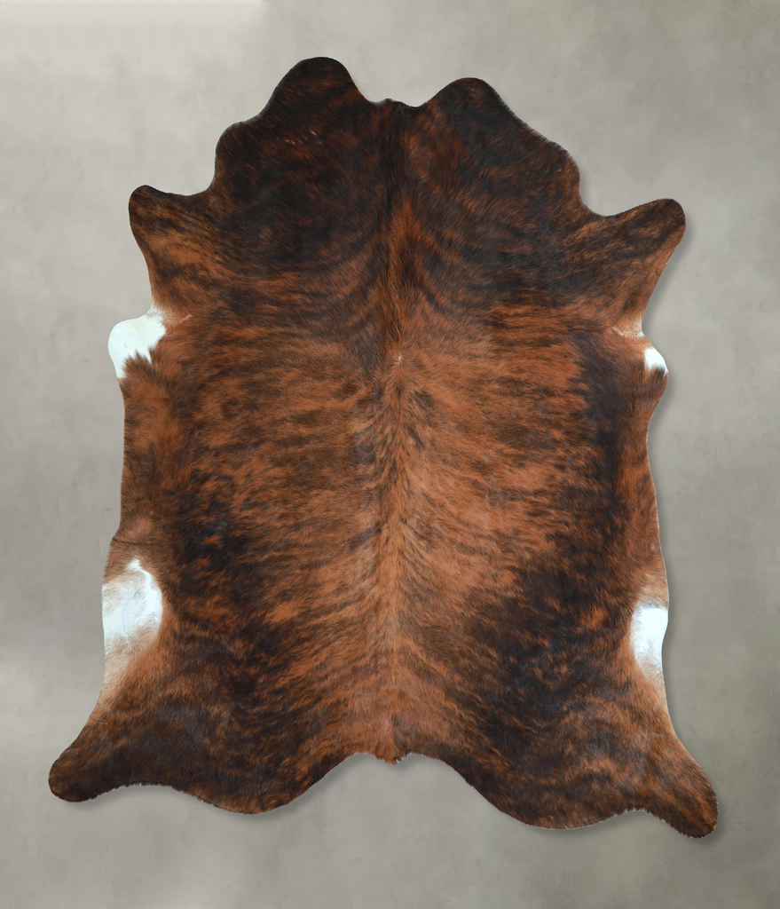 Dark Brindle X-Large Brazilian Cowhide Rug 7'1"H x 6'11"W #A48650 by Hudson Hides