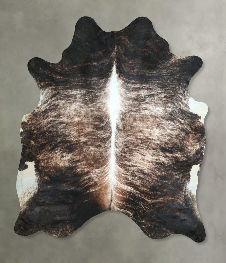 Dark Brindle XX-Large Brazilian Cowhide Rug 7'11"H x 6'8"W #A48653 by Hudson Hides
