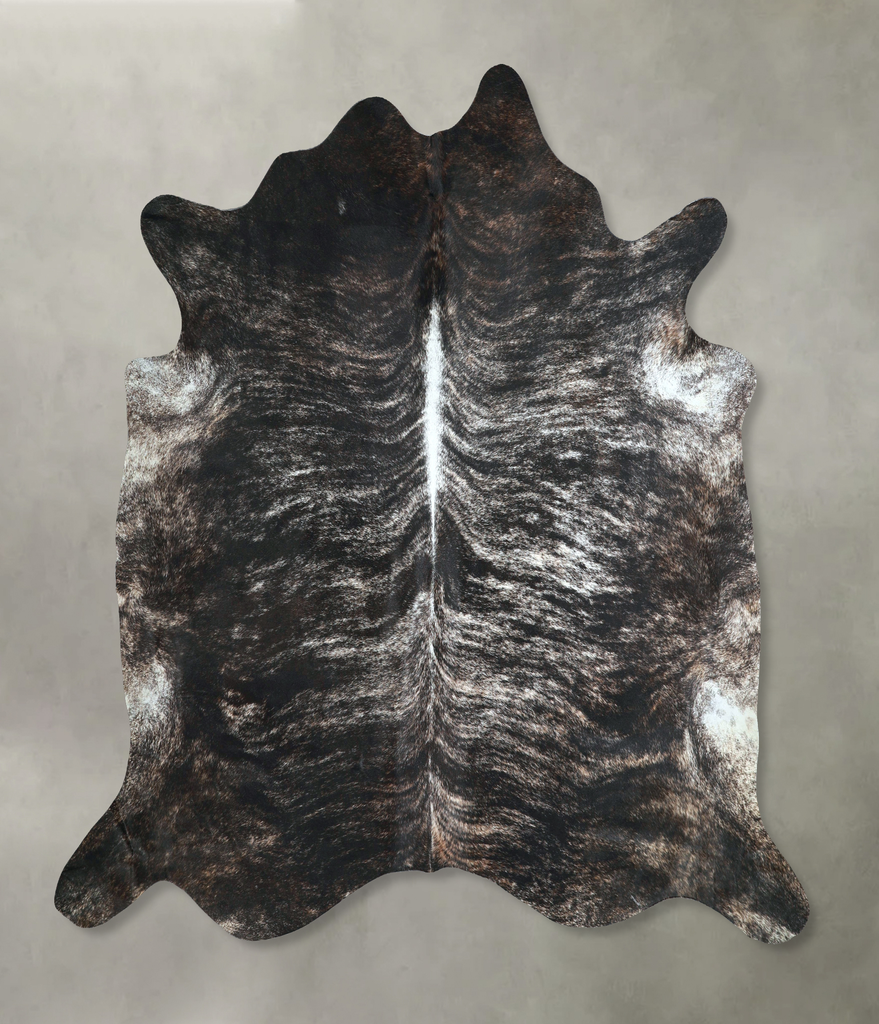 Grey Brindle XX-Large Brazilian Cowhide Rug 7'1"H x 7'5"W #A48656 by Hudson Hides