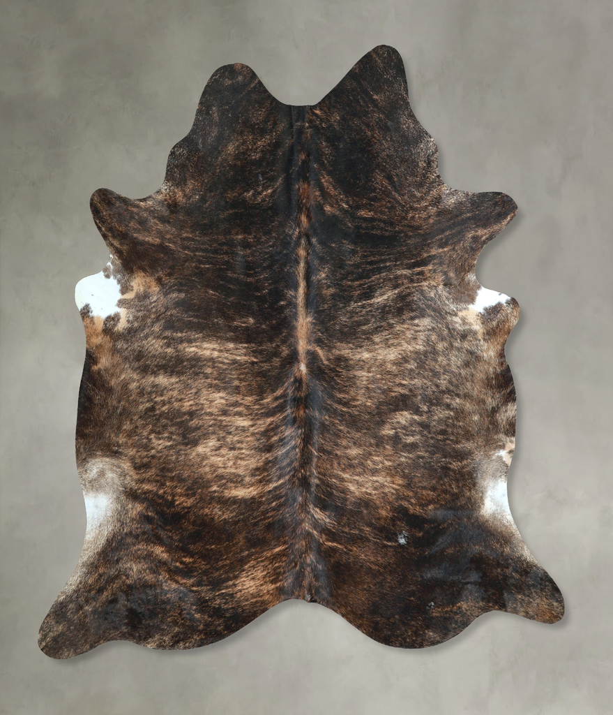 Dark Brindle X-Large Brazilian Cowhide Rug 7'3"H x 6'9"W #A48657 by Hudson Hides