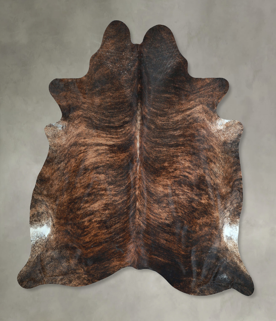 Dark Brindle XX-Large Brazilian Cowhide Rug 7'8"H x 7'2"W #A48662 by Hudson Hides