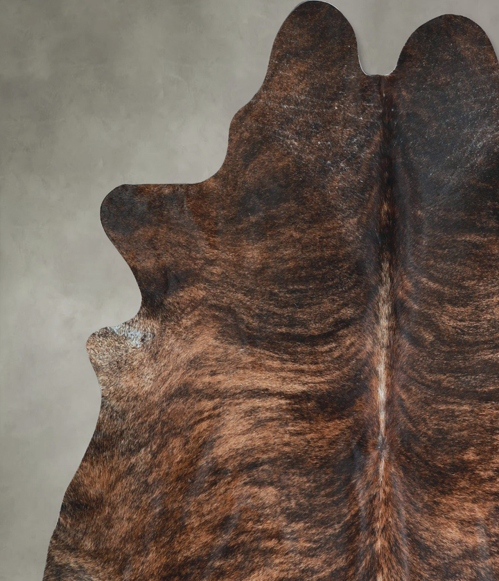 Dark Brindle XX-Large Brazilian Cowhide Rug 7'8"H x 7'2"W #A48662 by Hudson Hides