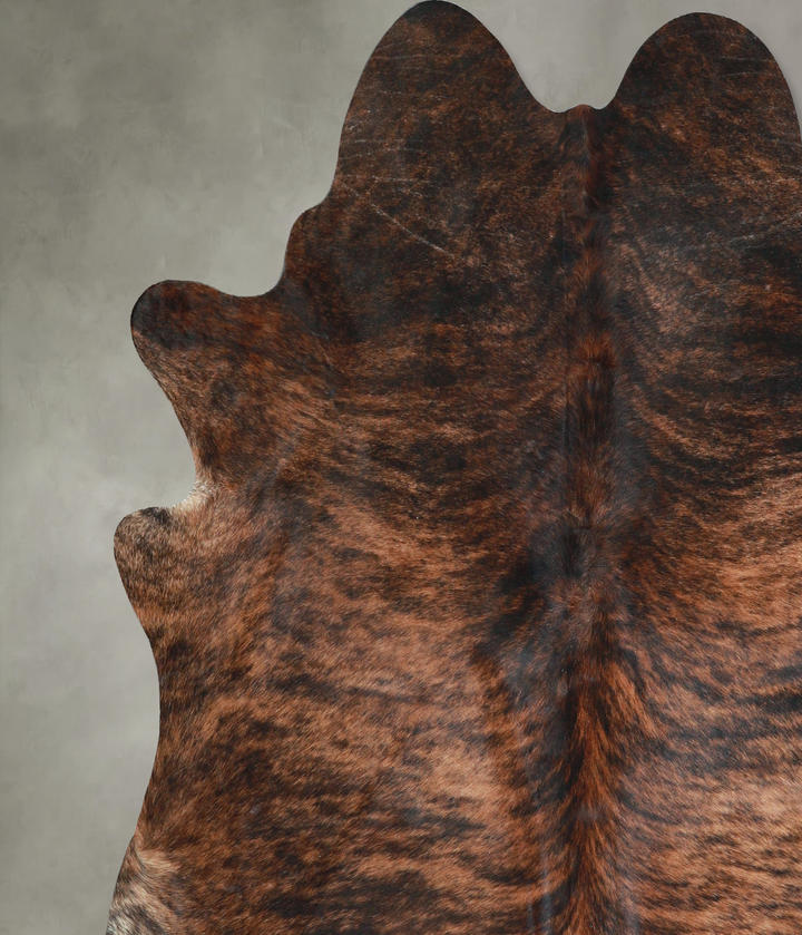 Dark Brindle XX-Large Brazilian Cowhide Rug 7'5"H x 7'2"W #A48664 by Hudson Hides