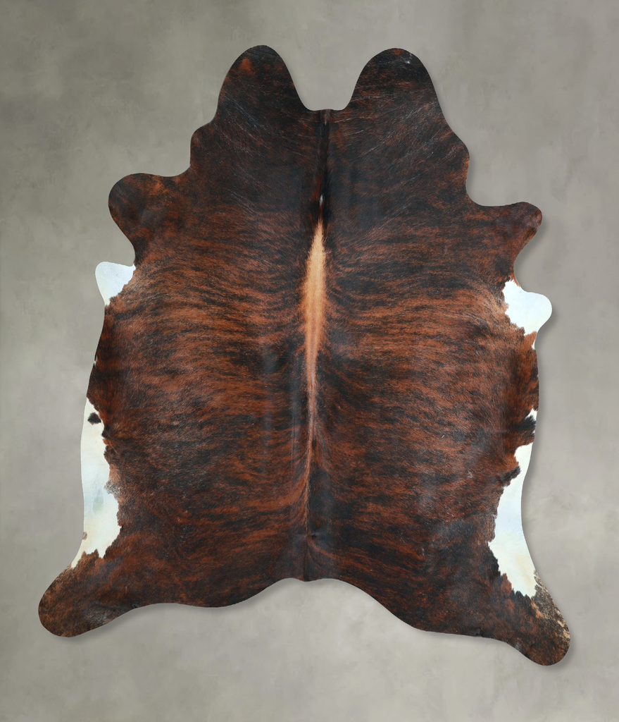 Dark Brindle X-Large Brazilian Cowhide Rug 7'1"H x 6'9"W #A48665 by Hudson Hides