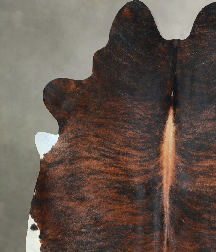 Dark Brindle X-Large Brazilian Cowhide Rug 7'1"H x 6'9"W #A48665 by Hudson Hides