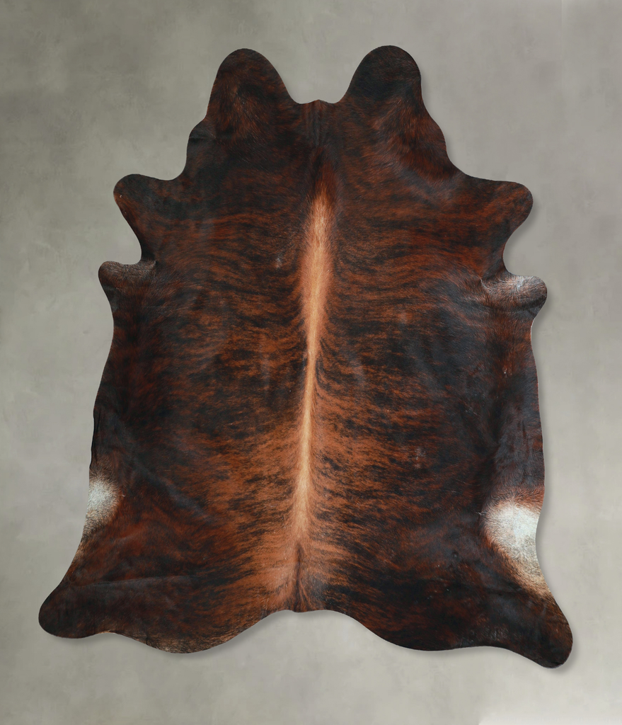 Dark Brindle X-Large Brazilian Cowhide Rug 7'3"H x 6'9"W #A48673 by Hudson Hides