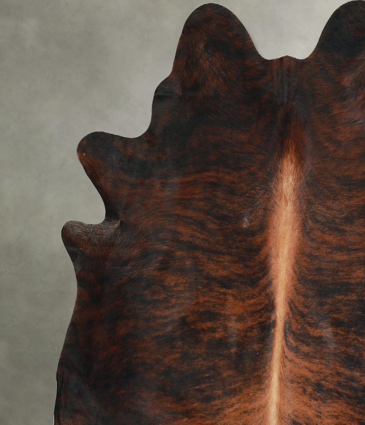 Dark Brindle X-Large Brazilian Cowhide Rug 7'3"H x 6'9"W #A48673 by Hudson Hides