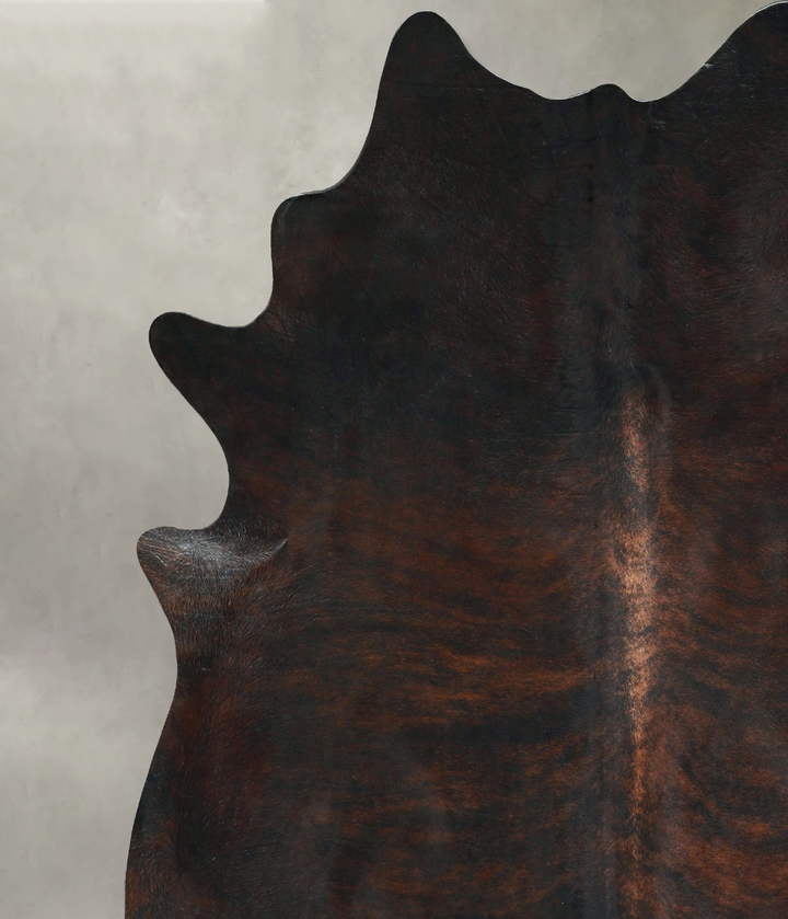 Dark Brindle XX-Large Brazilian Cowhide Rug 8'1"H x 7'5"W #A48674 by Hudson Hides