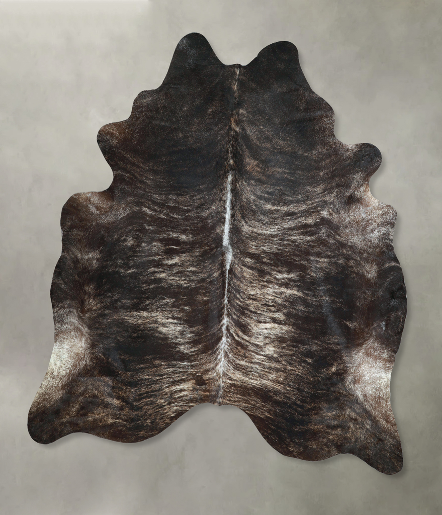 Dark Brindle XX-Large Brazilian Cowhide Rug 8'2"H x 7'3"W #A48676 by Hudson Hides
